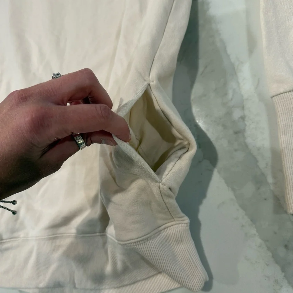 Athleta Balance Cinch Turtleneck Sweatshirt Women’s XXS Chantilly Cream Pockets - Picture 7 of 12